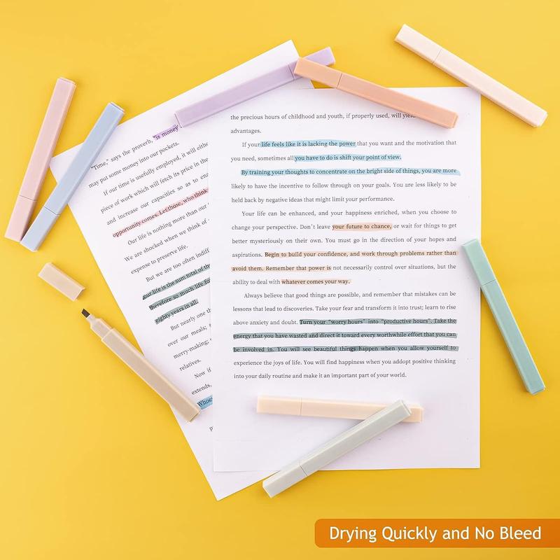 Pastel Highlighter Pen (12pcs), Soft Tip Highlighter Pen, Aesthetics Highlighter Pen, Multipurpose Marker Pen for School Office