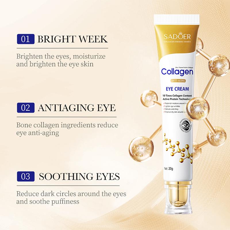 Instant Eye Bag Removal Cream Collagen Anti-wrinkle Fade Fine Lines Firming Skin Anti Dark Circle Puffiness Brighten Eye Care