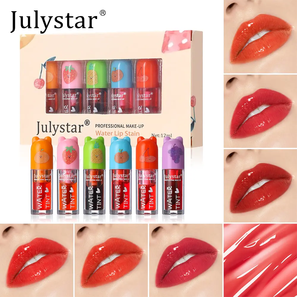 Hydrating Liquid Lipstick, Glossy Fruit Flavor, Long-Lasting Moisturizing Formula, Non-Staining, Perfect for All Skin Types, Water Lip Stain, Lipstain