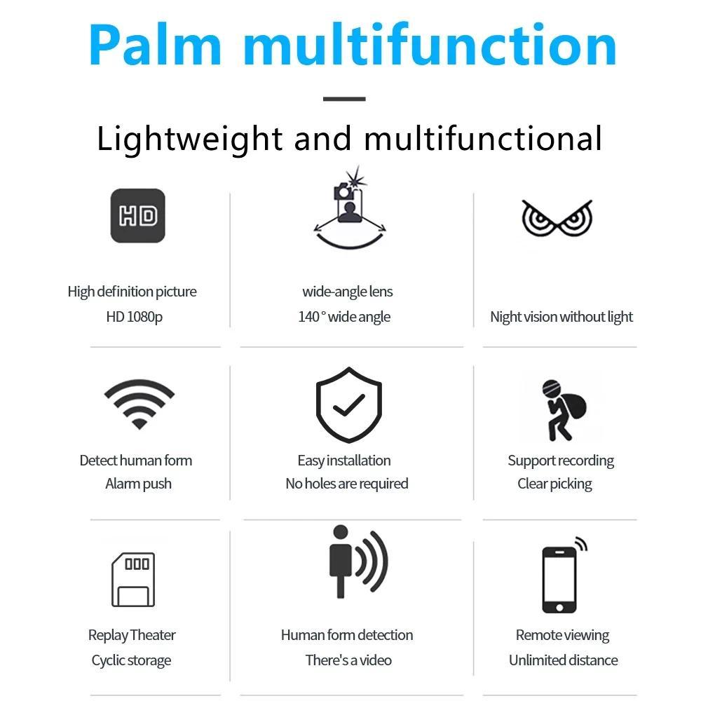 Mini Night Vision 1080P Wireless Surveillance Camera Lightweight Clear Portable Motion Detection Premium Quality