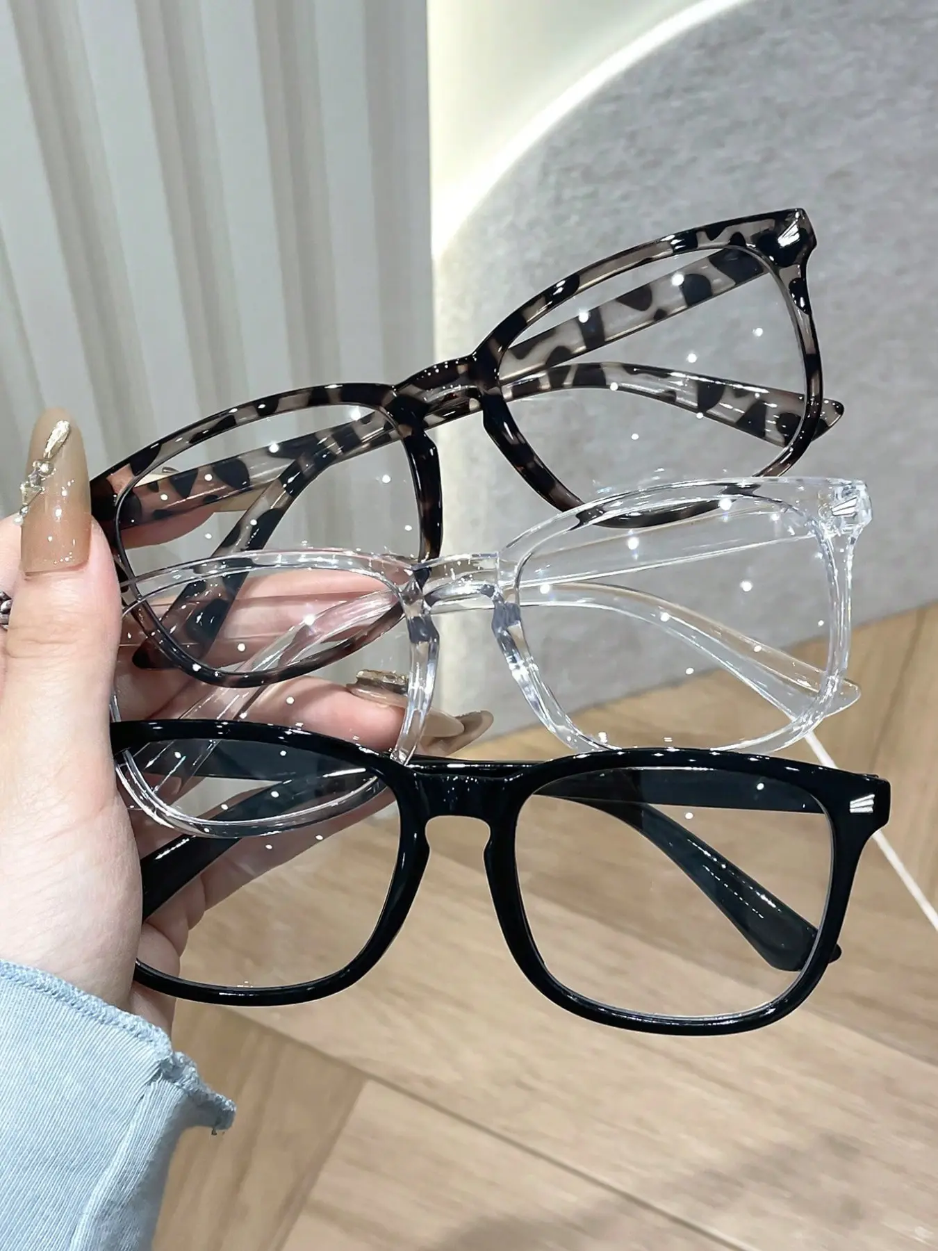 3 Pairs Unisex Square Eyeglasses, Lightweight Fashion Frame, Trendy Square Frames, Reduce Eye Fatigue, Ideal for Computer, Gaming, TV, Phone Use
