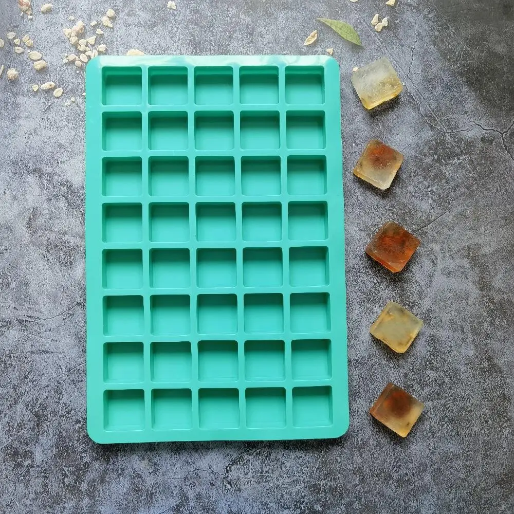 Square Silicone Mold with 40 Holes, Ideal for Chocolate, Hard Candy, Ice Cubes, Jelly, Small Cube Silicone Molds, Perfect for Baking and Crafting