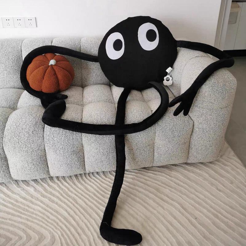 Giant Cute Black Briquettes Octopus Plush Toy Stuffed Long Legs Octopus Doll Plush Animal Pillow Creative Gift Kawaii Room Decor