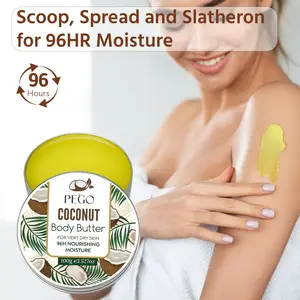 Coconut Body Butter with Coconut Honey Milk Cocoa Butter Shea Butter Vanilla, Deep Moisturizing Nourishing Suitable for All Skin Types