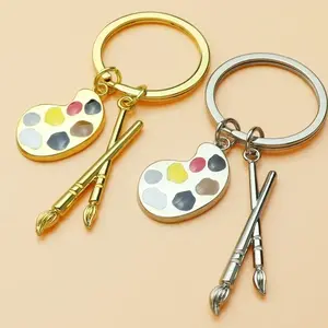 Cute Paint Palette Keychain for Women Men, Artist Paint Brush Bag Charm, Art Student Graduation Gift, Backpack Purse Charm, Gift for Painters, Art Teachers and Art Lovers