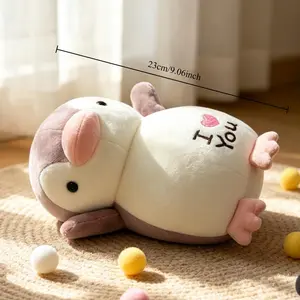 Black And Pink Letter Penguin Plush Toy, Cute Penguin with Fresh Letters, Online in Both Appearance And Texture, Good-Looking Anywhere; Niche Non-Collision Cute Plush Toy, Super Heartfelt Gift, Suitable for Birthday Gift, Holiday Gift, Gift