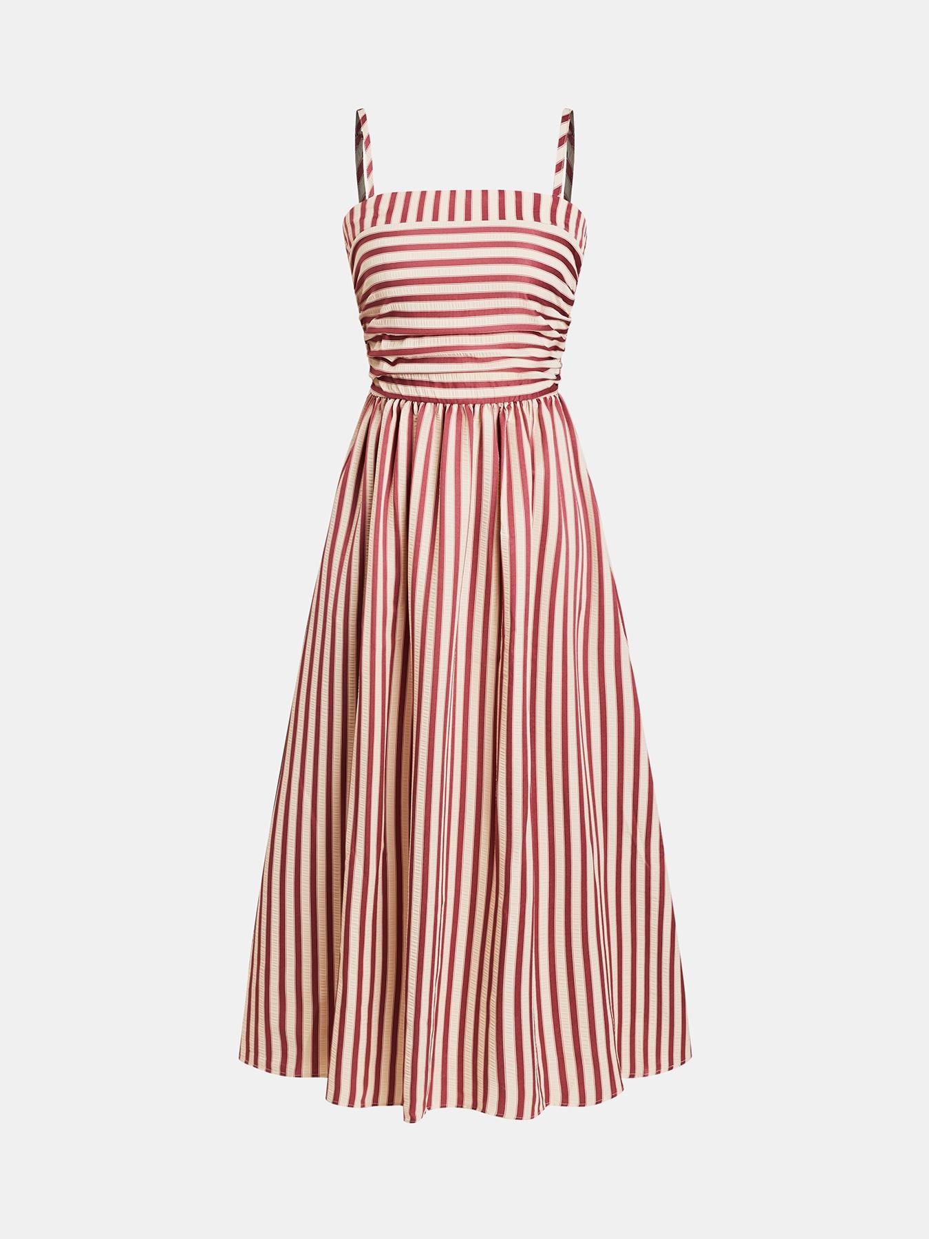 Women's Striped Print Cami Dress, Casual Sleeveless Spaghetti Strap Dress for Summer, Ladies Clothes for Beach Holiday