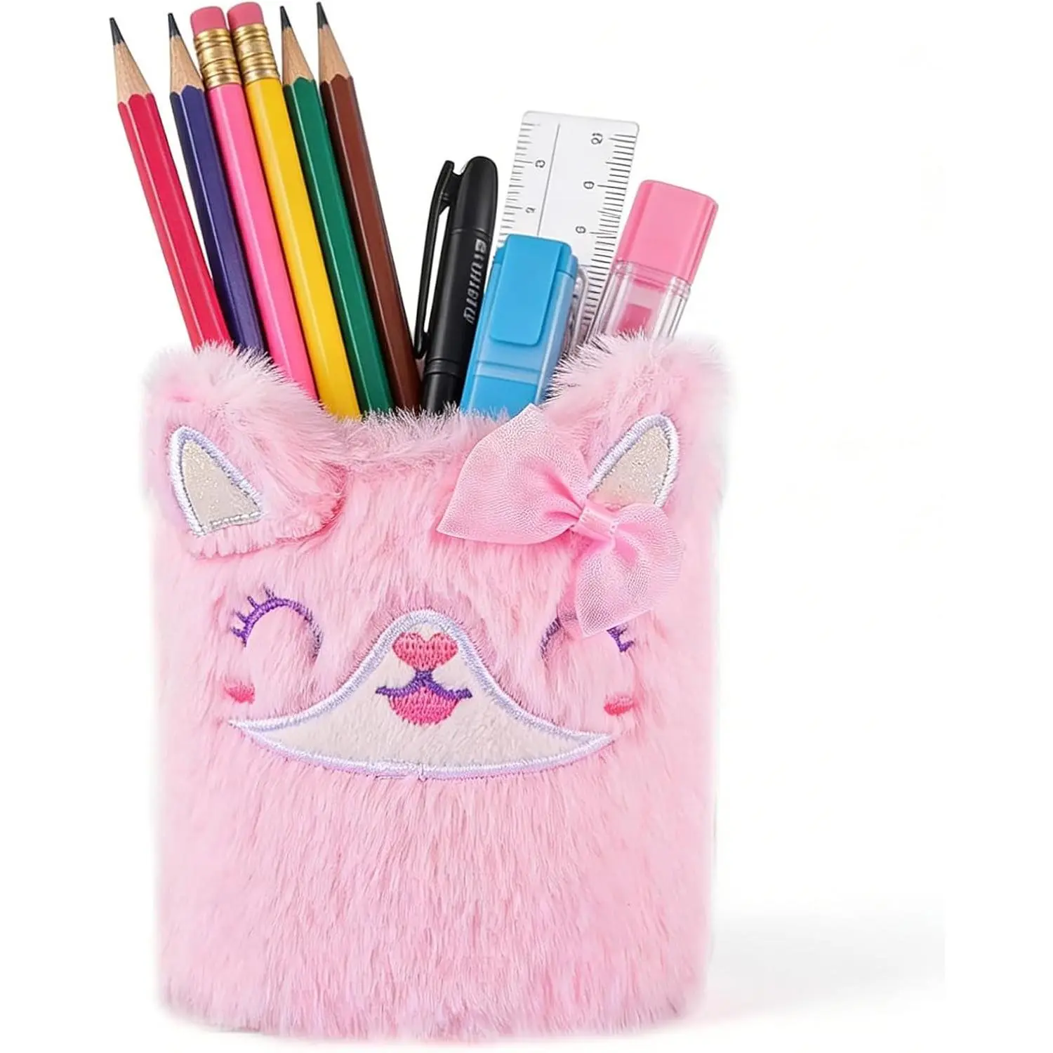 Pencil Holder, Cute Pen Holder for Desk,  Fox Stand Makeup Brush Cup for School, , Office Desk Decor, Aesthetic Desktop Organizer, Multi-Purpose Pen Holder & Makeup Brush Cup
