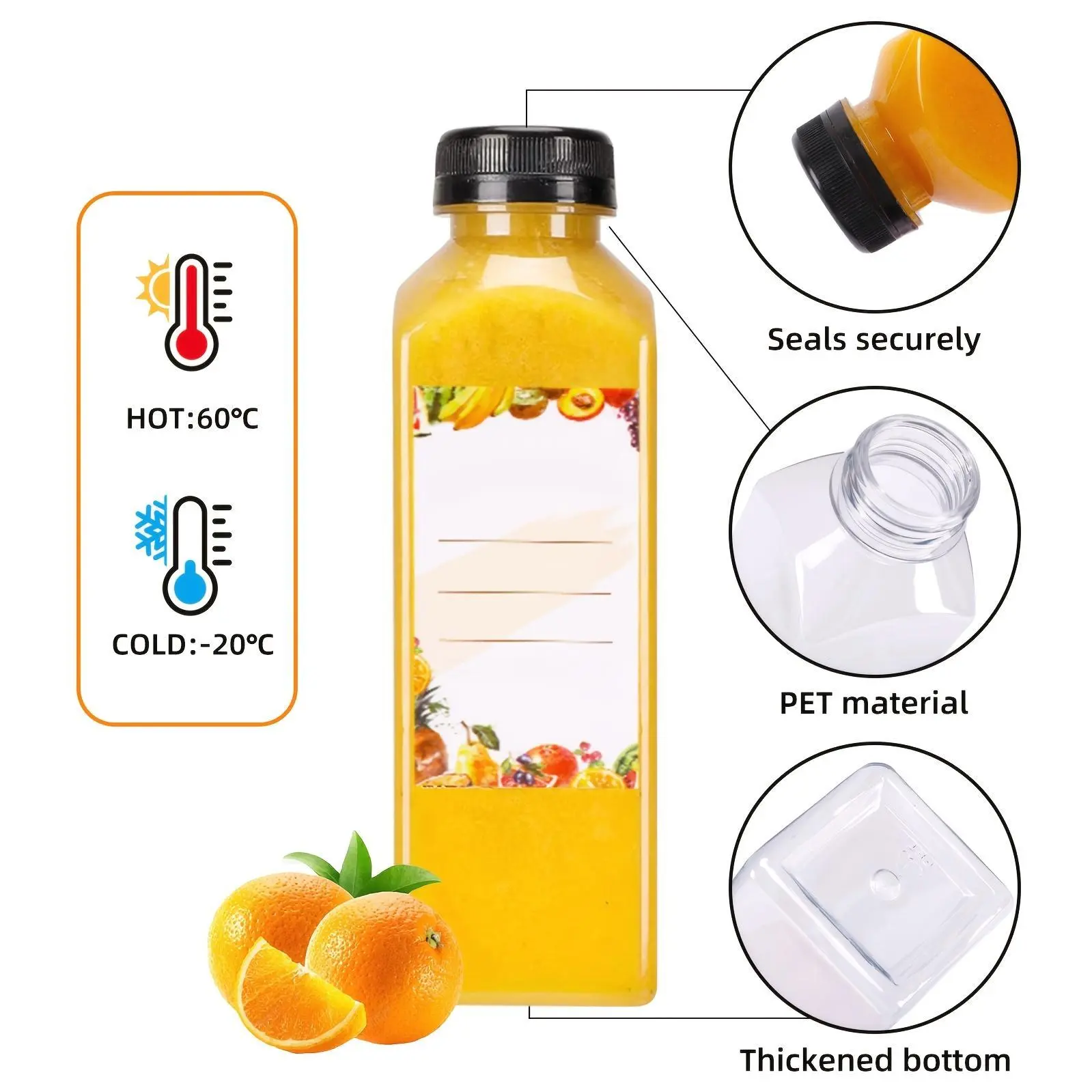 128pcs Plastic Juice Bottles with Caps, Refrigerator Juice Container with Lid, Reusable Container And Clear Beverage Bottle Can Hold Juice, Smoothies, Good Sealing, Bottles for Parties, Gatherings, Birthday Parties Outdoor Using. Funnel & Brush Organiser