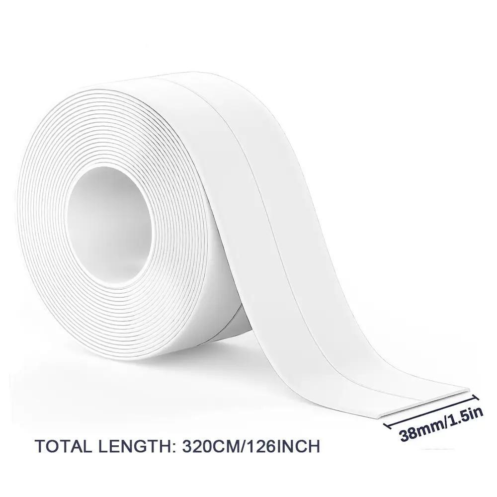 Bath & Kitchen Caulk Tape Sealant Strip, 3 Counts PVC Self Adhesive Tub & Wall Sealing Tape Caulk Sealer Tools, Work Equipment for Men, Shower Tile Sealer With 2 Shovel Tool, Adhesive Sealant, Waterproof Bond Seal, Waterproof Caulk Tape