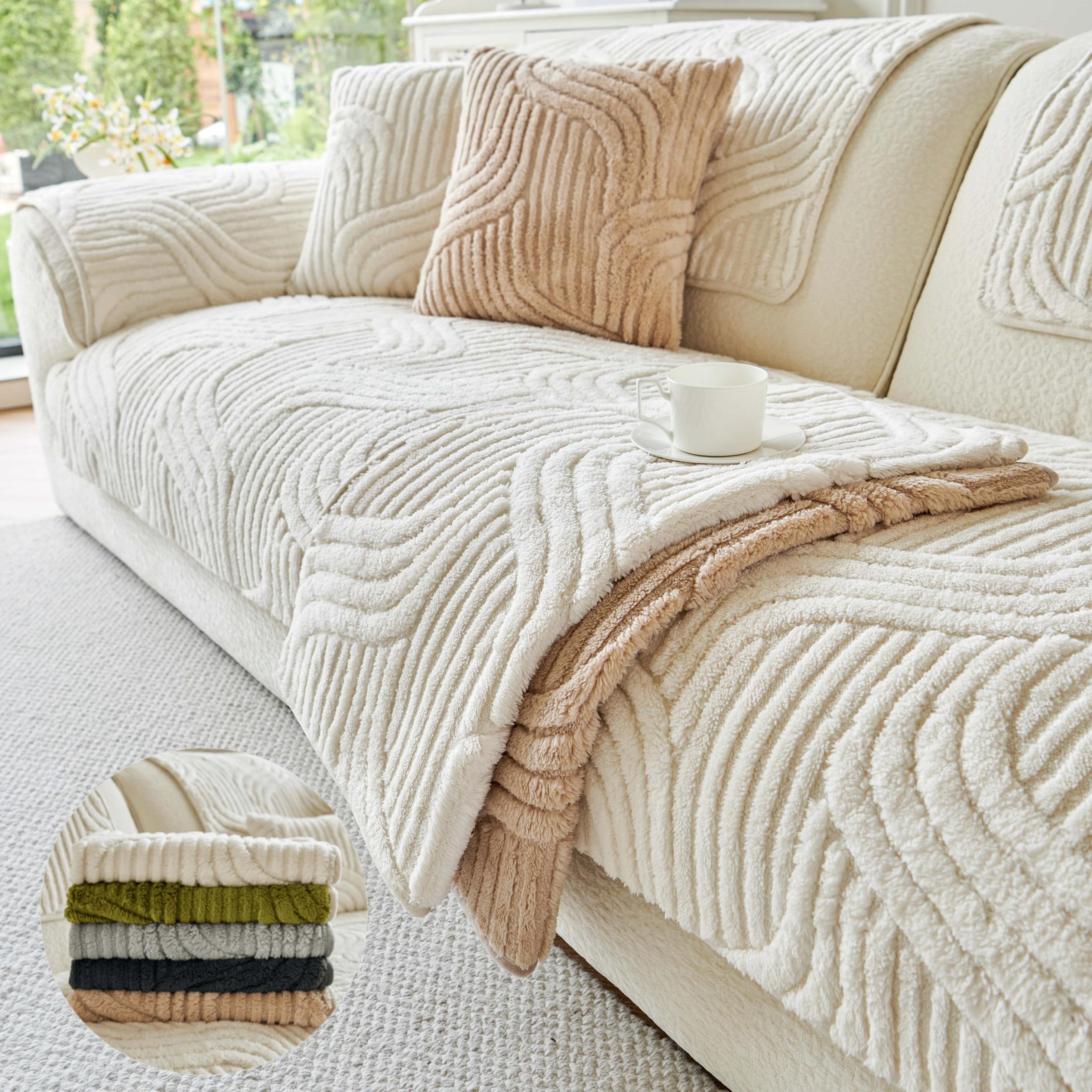 Solid Color Quilted Sofa Cover, Washable Couch Covers, Washable Sofa Slipcover, 1 Count Thickened Non-Slip Sofa Cushion Cover, Soft Dustproof Sofa Protector for Living Room or Office#GLOBAL PICKS