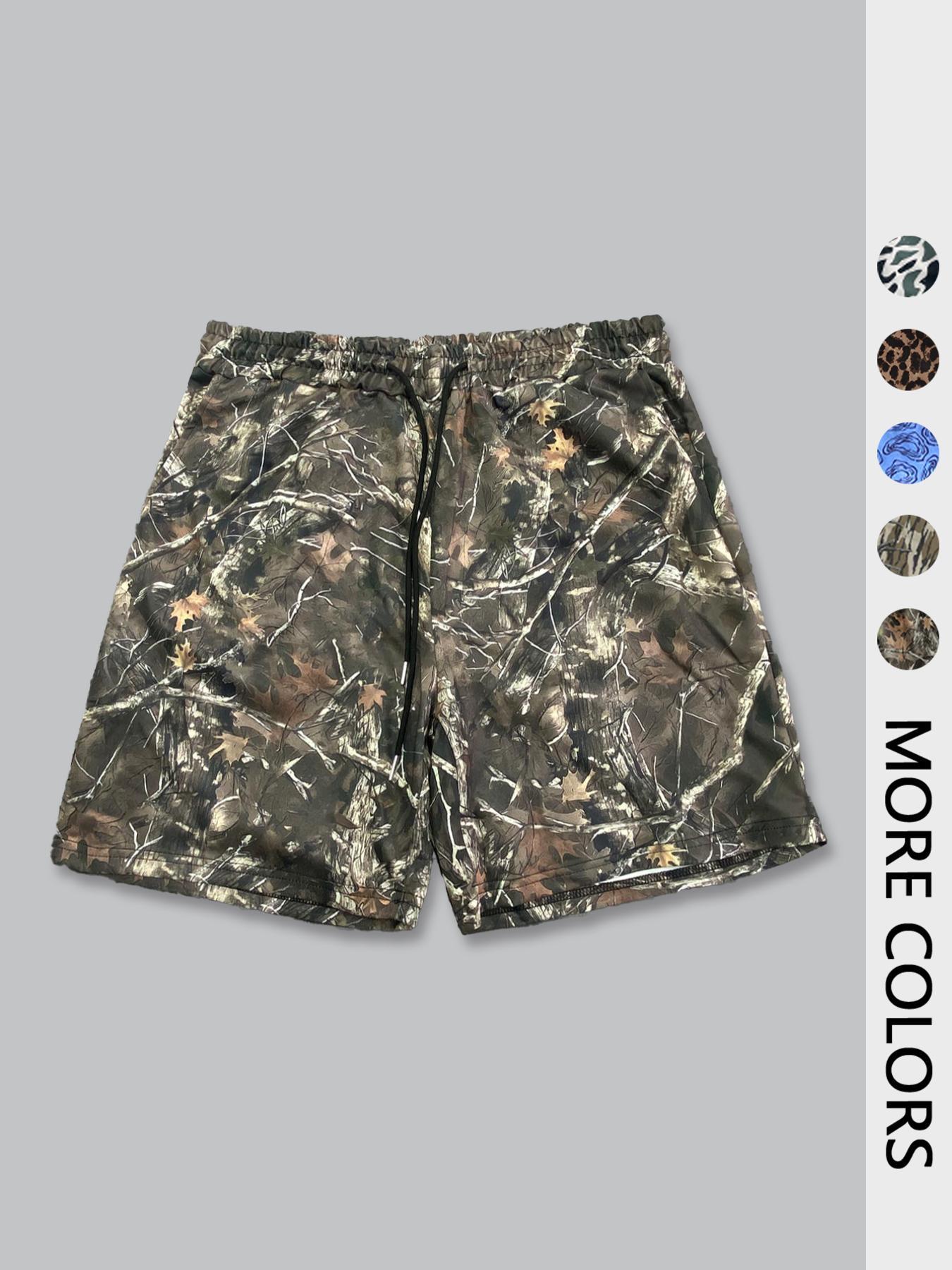 Men's Regular Fit Letter Print Camo Shorts, Casual Comfy Breathable Shorts for Summer, Men's Bottoms for Daily Wear
