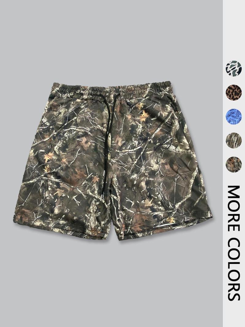 Men's Regular Fit Letter Print Camo Shorts, Casual Comfy Breathable Shorts for Summer, Men's Bottoms for Daily Wear