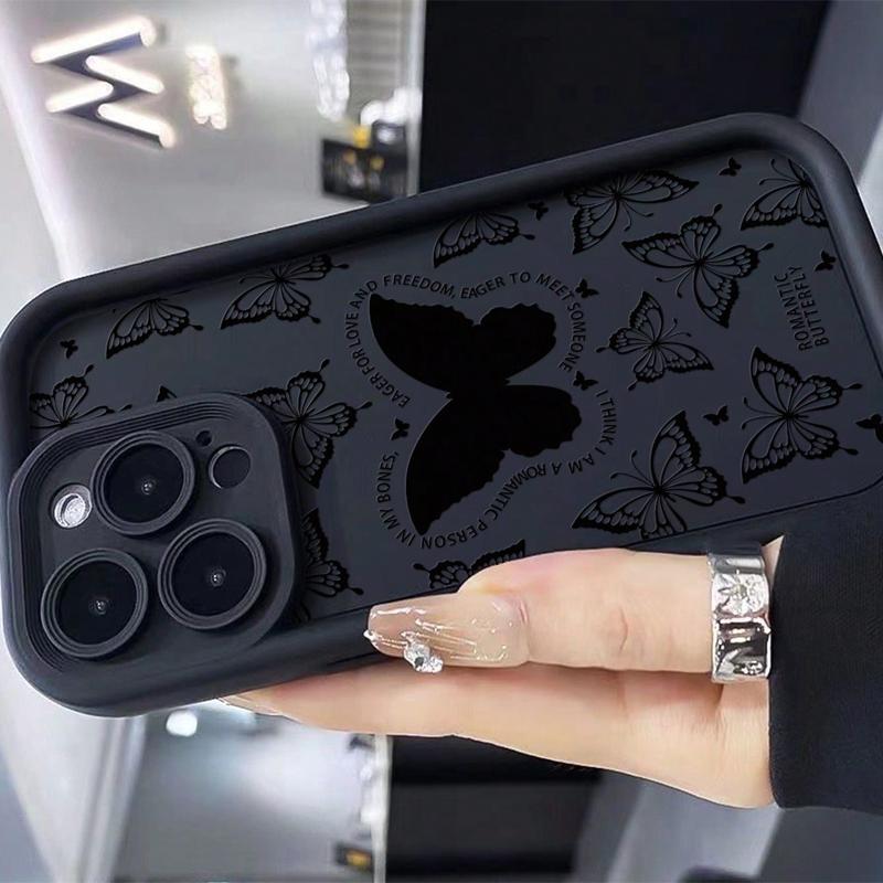 Butterfly Pattern Phone Case, Decorative Phone Protector Cover, Anti-drop Cellphone Protective Case, Shockproof Mobile Phone Accessories Smartphone Compatible with iPhone Series
