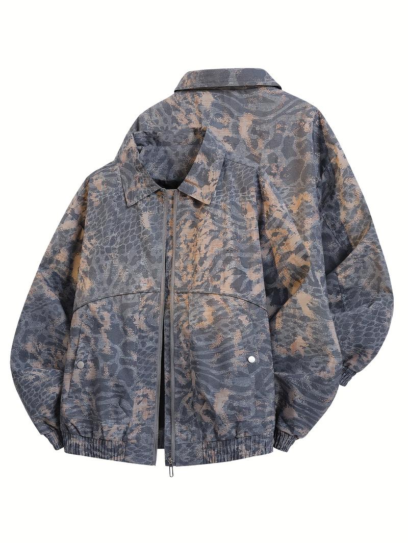 Men's and Women's Camouflage Jackets - Softshell Full Zip Outdoor Jacket with Collar, Green/Brown/Beige Camouflage Pattern, Machine Washable Winter and Fall Jacket for Hunting, Casual Style (Regular Fit)