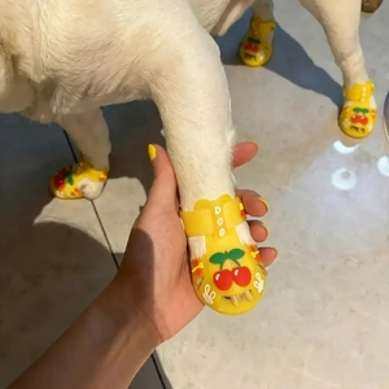 Small Dog Silicone Jelly Rain Shoes, Waterproof Anti-Slip Soft Sole, Breathable, Ideal for Teddy, Pomeranian, Corgi, Indoor Outdoor Use
