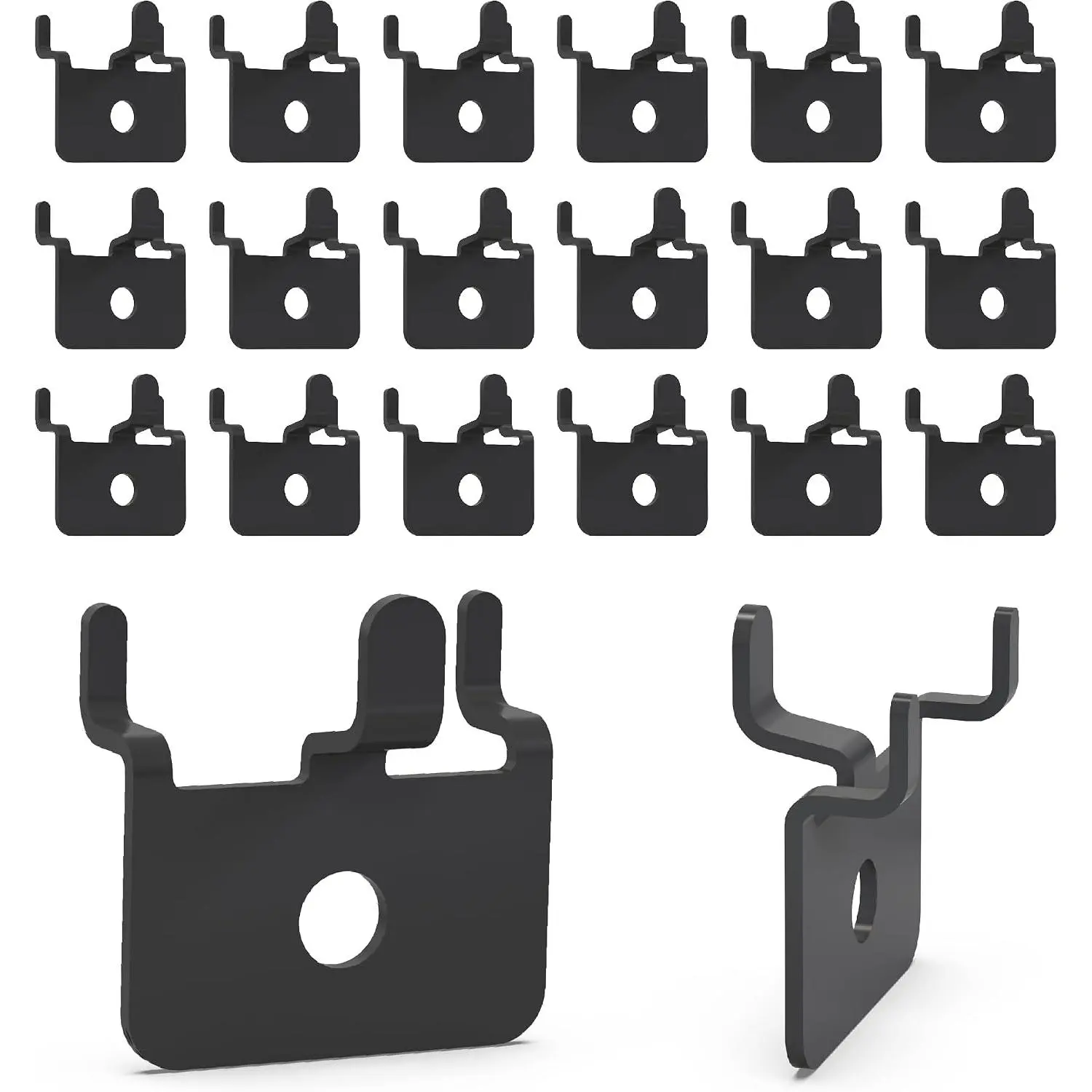 20-Pack Black Pegboard Hooks - Metal U-Shape Picture Hangers | Fit 1/8 and 1/4 Inch Pegboards -  Coated Display Peg Board Accessories for Crafts, , and  Organization