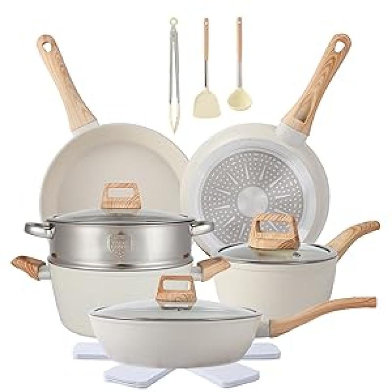 16PCS Pots and Pans Set Non Stick Cookware Set Nonstick with Cooking Set