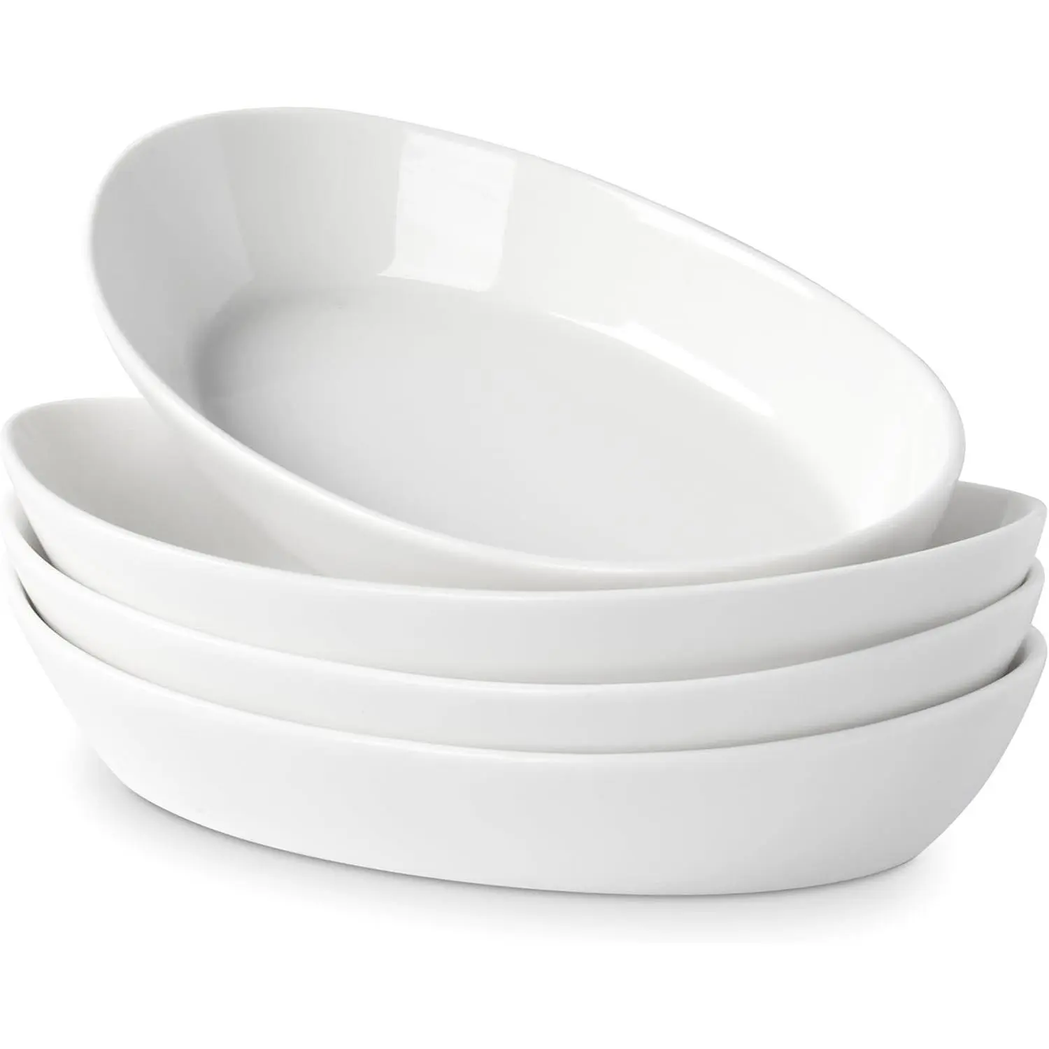 Au Gratin Baking Dishes for Oven Safe, Porcelain Mini Casserole Dish (4pc Set). 10oz Individual Gratin Dishes Set, Ceramic Small Baking Dish for Single Serving, Banana Split Bowls, 7.6x4.4in