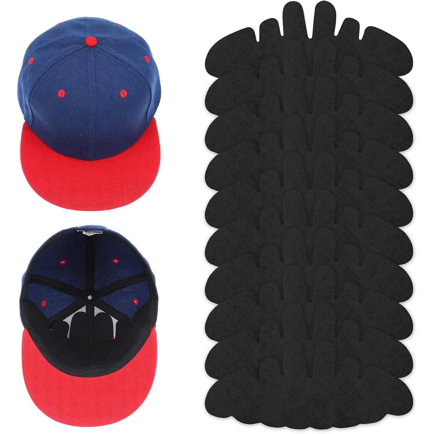 10Pcs Baseball Caps Inserts, Washable Hat Felt Shapers Hat Sweat Liner Cap Inserts Reusable Hat Support Brim,summervibes