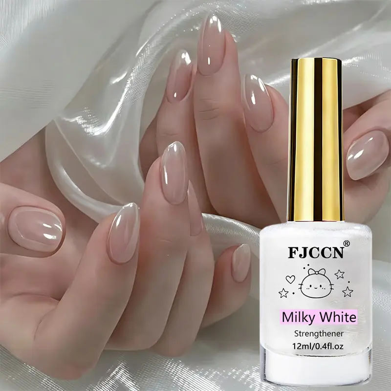 1Pc 12ml New Milky White Color Metallic Mirror Fingernail Polish, Dries Quickly and Naturally, Offers A Premium Smooth Texture, Long-Lasting High Gloss Effect, Easy To Apply, Enhances Beauty, Creates A Cyberpunk Style Manicure, Salon-Quality Nails