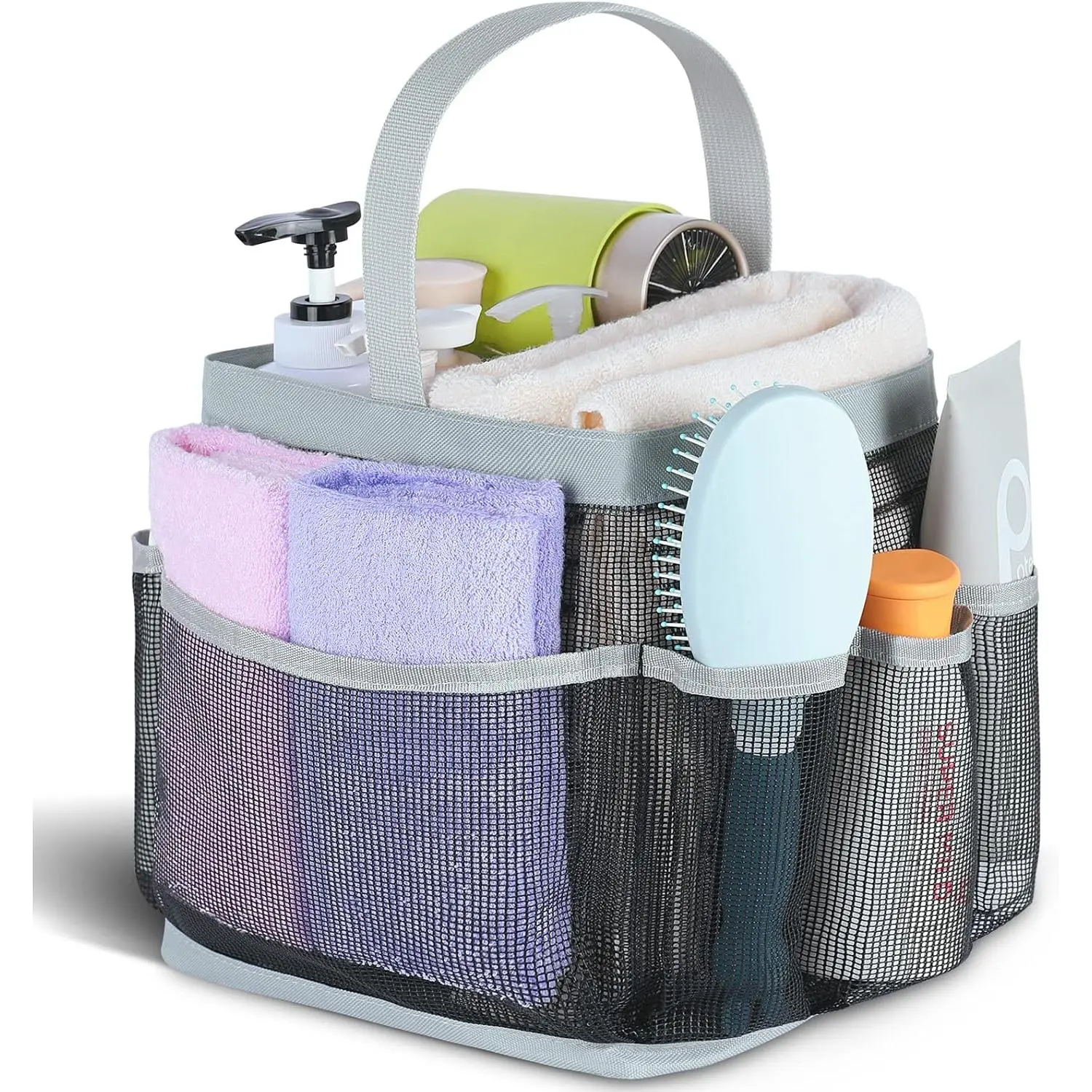 Mesh Shower  Portable for College Dorm Room Essentials,Shower  Dorm with 8-Pocket Large Capacity for Beach,Swimming,Gym,Travel essentials