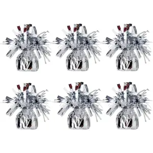 6PCS 100g Silver Durable Balloon Weights for Parties Birthdays Weddings Celebration Balloon Decoration