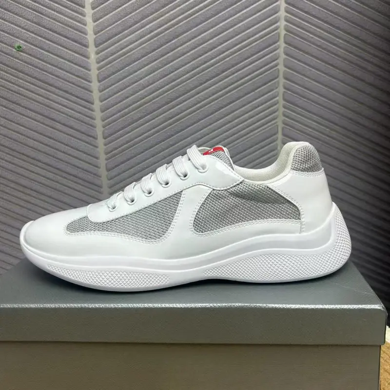 Men'S Sports Training Shoes - Breathable Leather Mesh Sneakers, Suitable For Runners, Casual Fashion White Lacquer And Gray Running Shoes, Sports Shoes