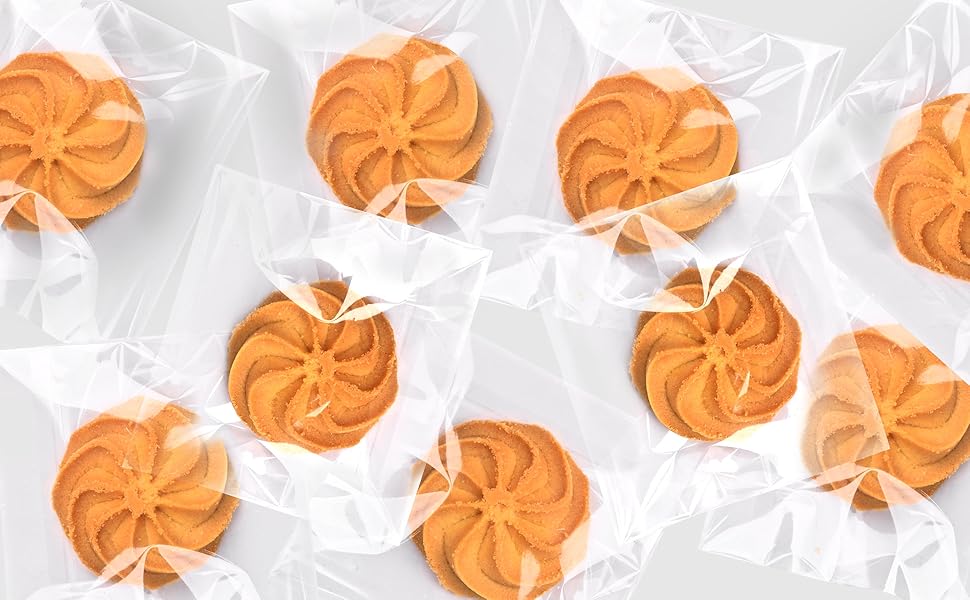 300 Pcs Self Adhesive Cookie Bags, 4x6 Inches Self Sealing Cellophane Bags, Clear Resealable Cellophane Bag for Packaging, Cookies, Gifts, Candy, Food