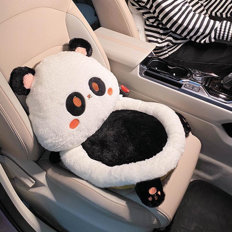 Plush Cartoon Panda/Rabbit Car Waist Neck Pillow Seat Cushion Sofa Office Rest Chair Pad Girl Women Lovers Car Interior Cute