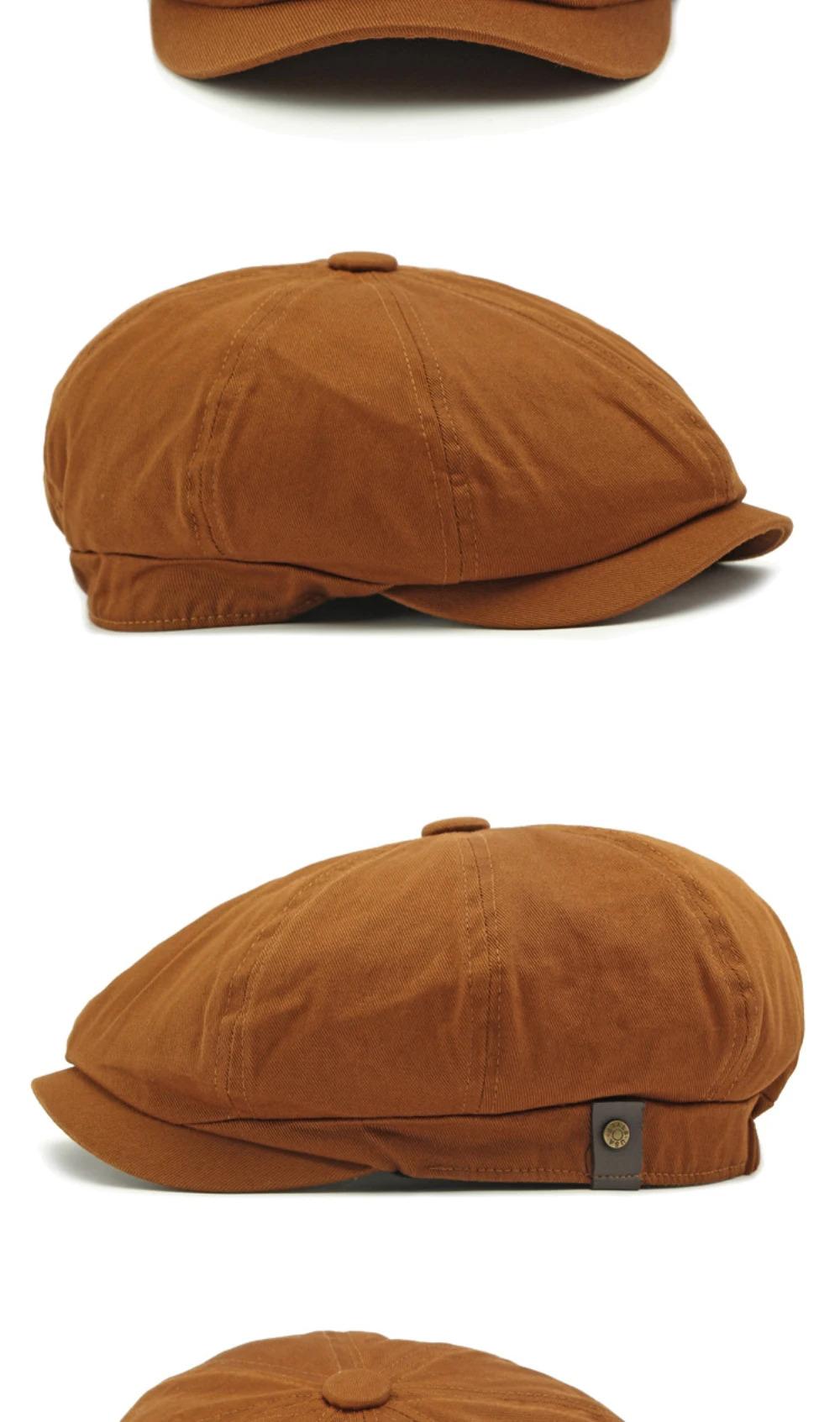 HT4779 Beret Cap New Spring Summer Men Women Cctagonal Cap Vintage Artist Painter Beret Hat Solid Plain Ivy Flat Cap Mens Berets