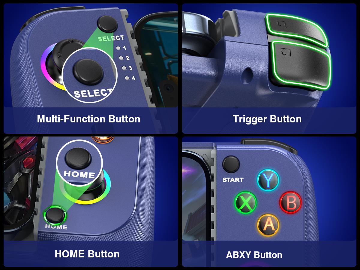 ESYWEN Mobile Game Controller for iphone/Android, Wireless Phone Controller with Phone Case Support, Gaming Controller Support PS Remote Play,Xbox Cloud,Steam Link,GeForce Now,MFi Apple Arcadeand Call of Duty, Roblox