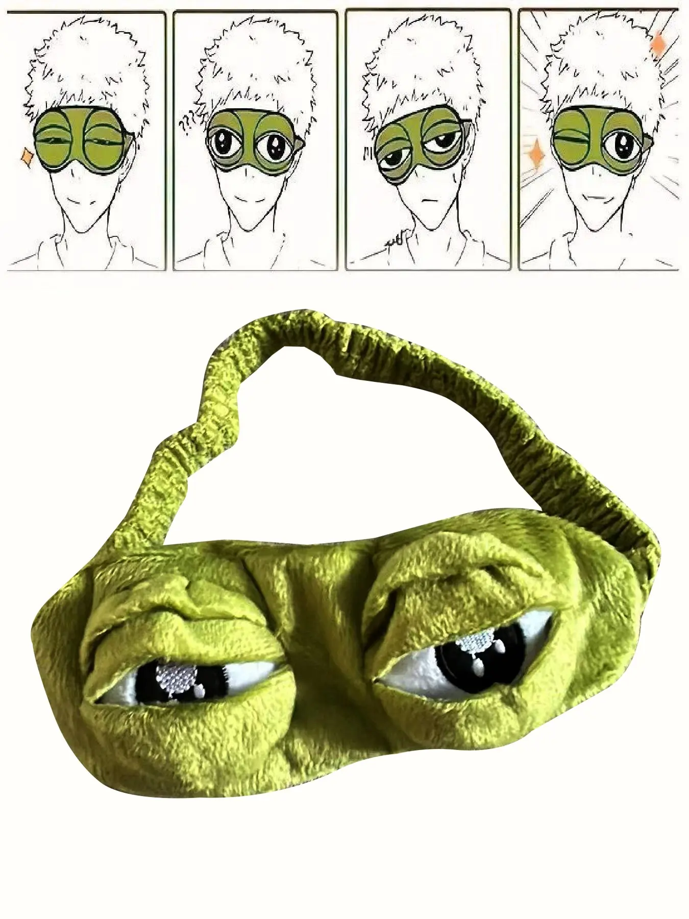 3D Sad Frog Eye Mask for Sleep, Soft Comfortable Travel Eyemask, Unisex Adult Light Cover Glasses, Portable Design, Sleep Masks, Eye Covers for Sleeping