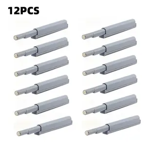 12 Magnetic Door Stops, Press-Open/close Latch, Touch Lock for Cabinets, Furniture, Wardrobes, Drawers, Plastic