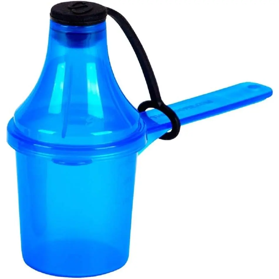 Measuring Scoop & Funnel - Travel Cap Spoon Blue 1-Pack 30cc | 2-in-1 scoop & funnel system, Airtight leak-resistant travel cap, Extended long handle,  made  grade plastic