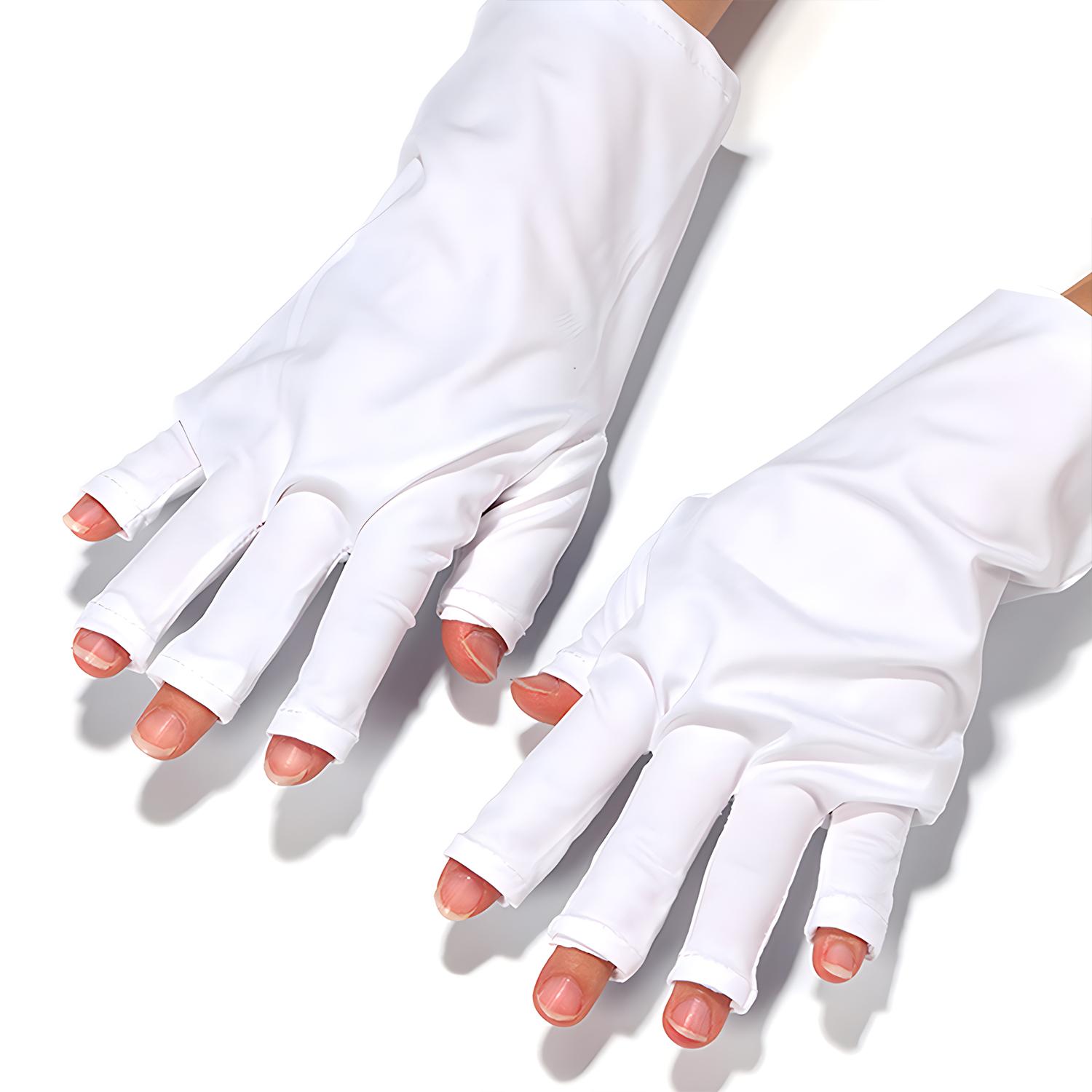 Anti UV Gloves Gel Professional Protection Gloves For ManicuresProtect Hands Nail Art Stretchy Fingerless Glove For Home Outdoor