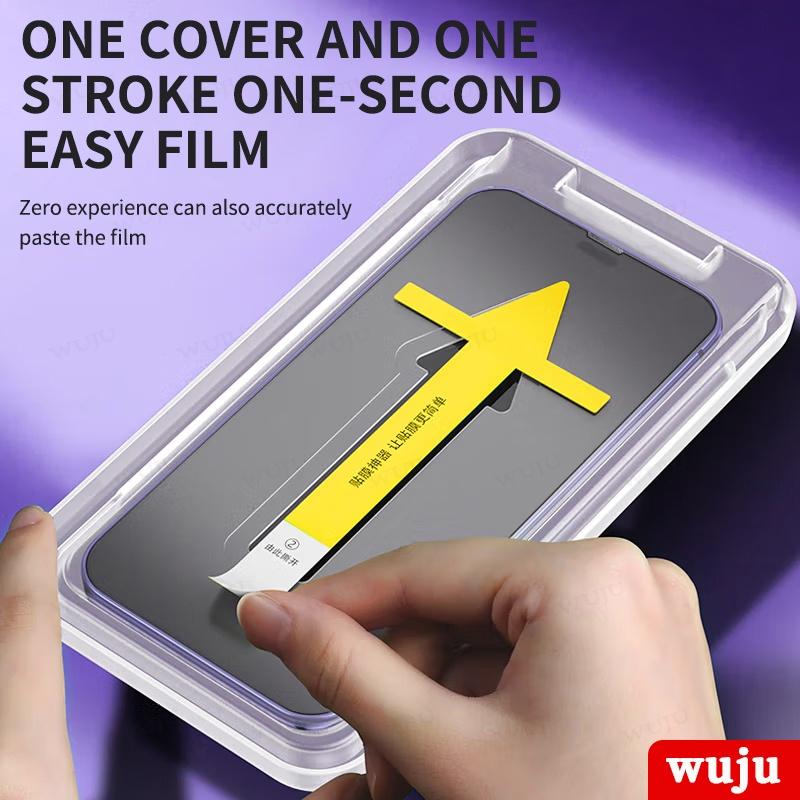 HD High-End Anti peeping film Accurate installation Dust-free Second Sticker Tempered film Glass  For iPhone 15 14 13 12 11 Pro Max Plus Tempered Screen Protector Protection Smartphone Shockproof Casing