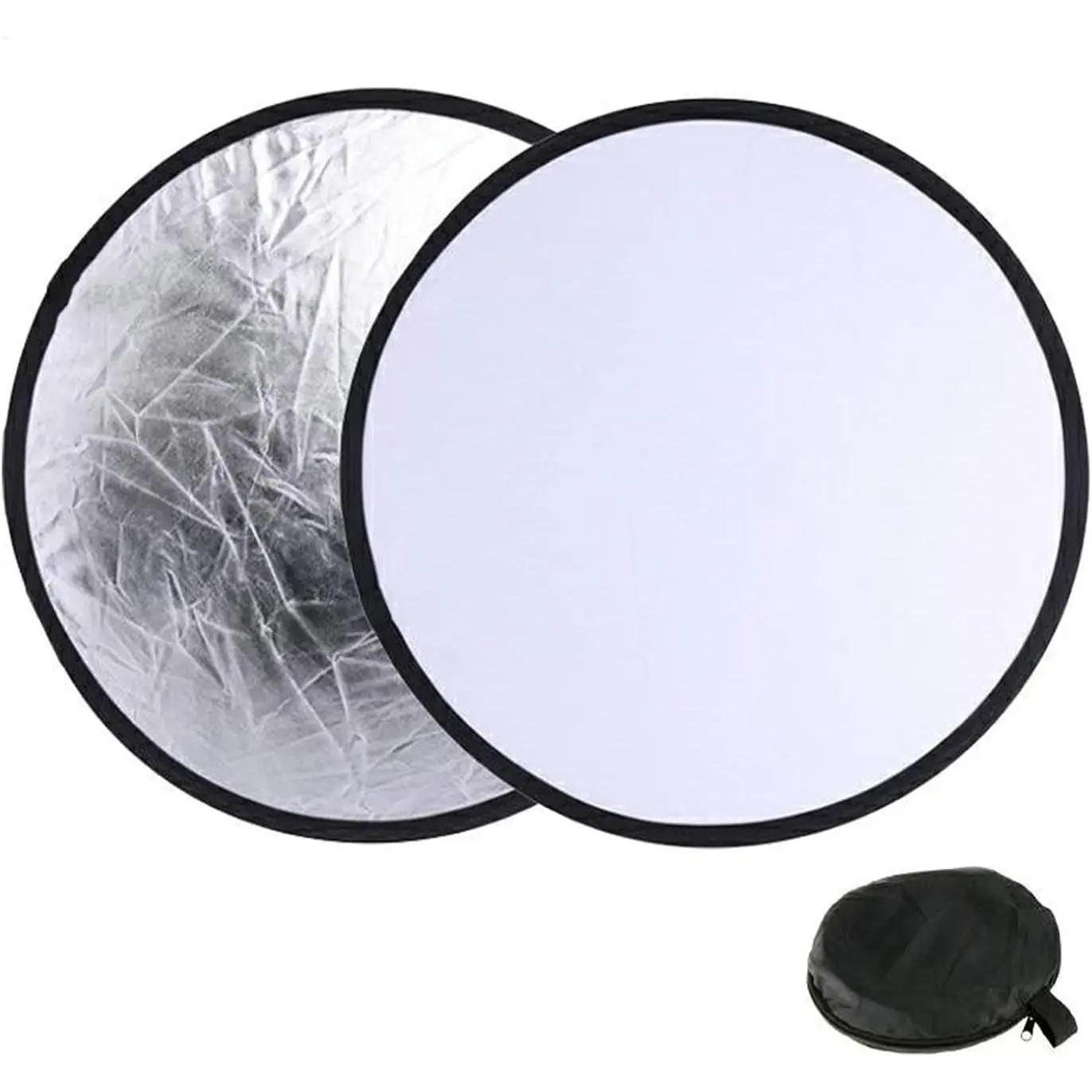 Round Folding Portable Photography Reflector, 2 in 1 Lighting Reflectors 30cm/12inch Camera Photo Diffuser for Photography Reflector Portrait Still Life Fill Light