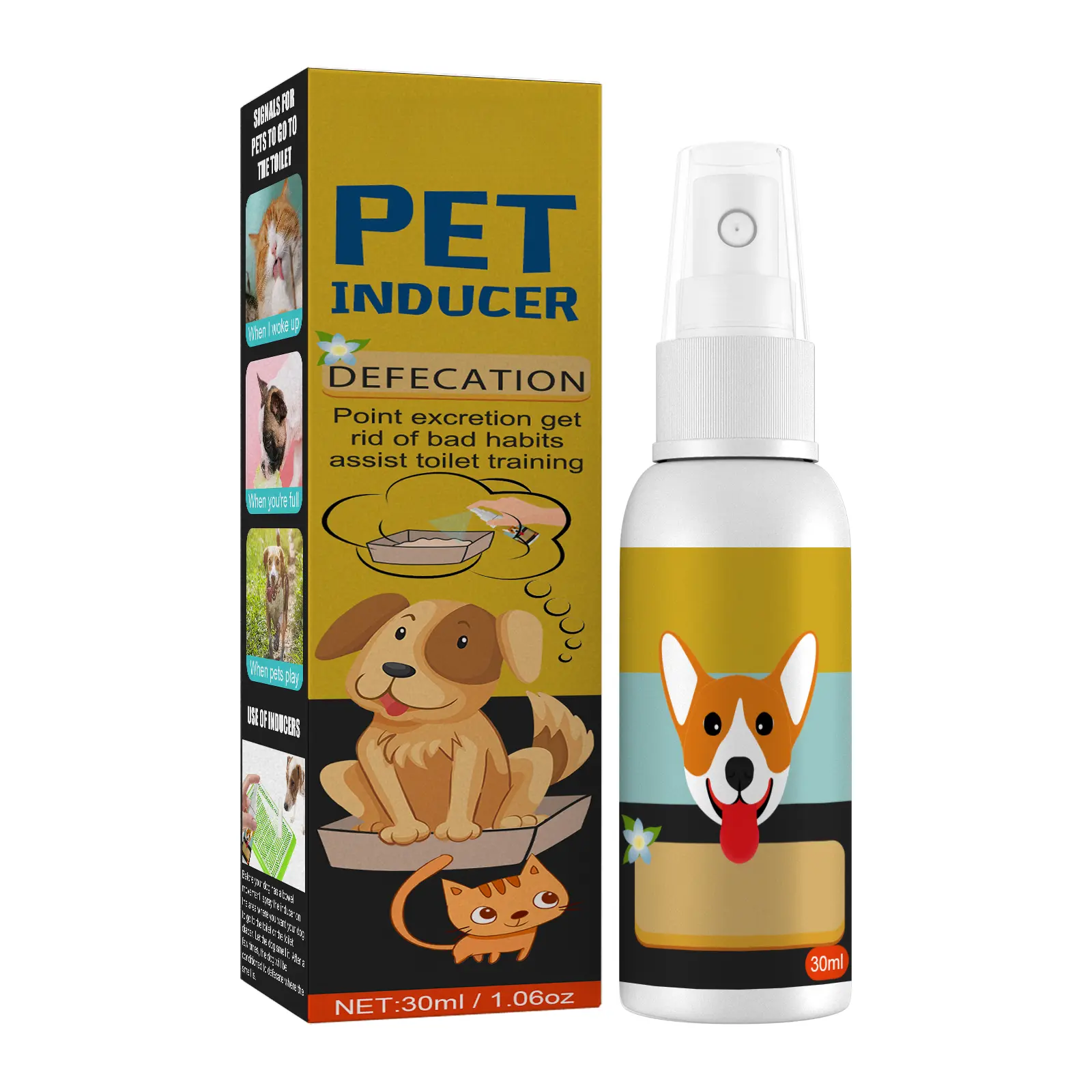 Pet Potty Training Spray, Dog & Cat Toilet Positioning Aid, Pet Litter Toilet Training System Inducer