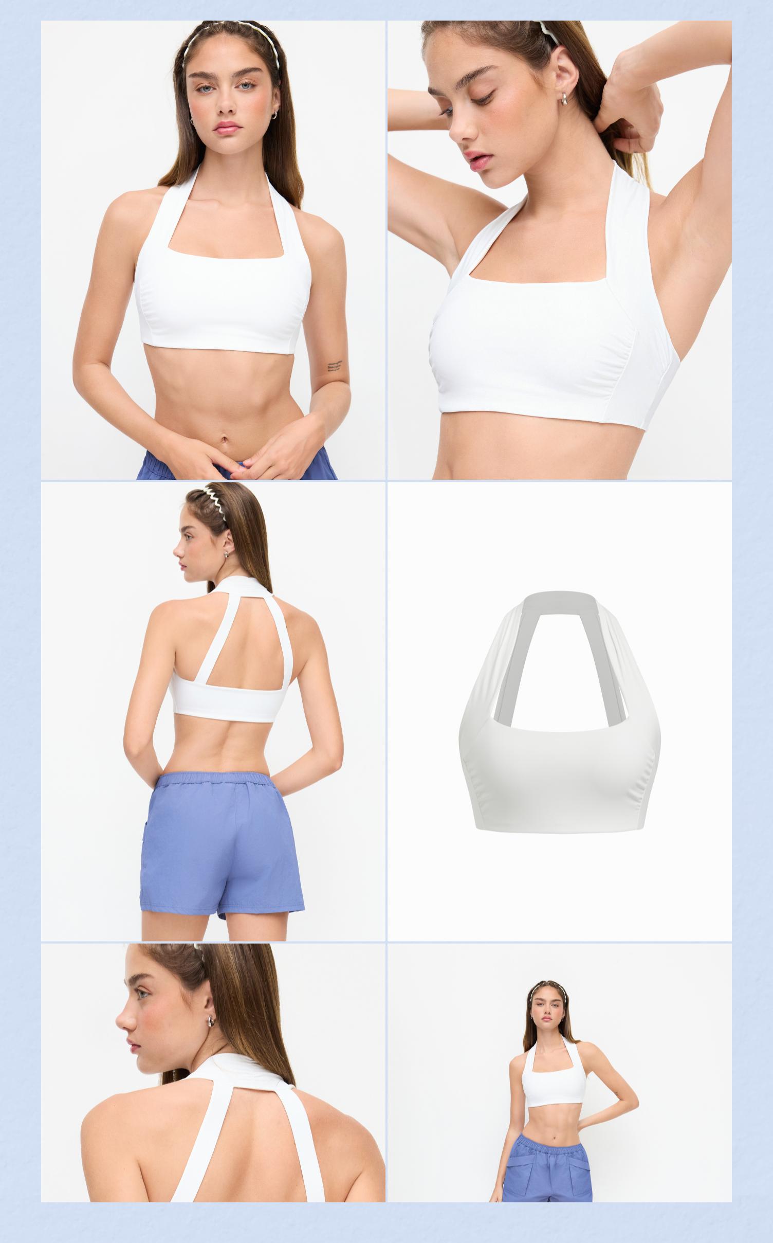 Cider Square Neck Solid Active Bra With Removable Padding