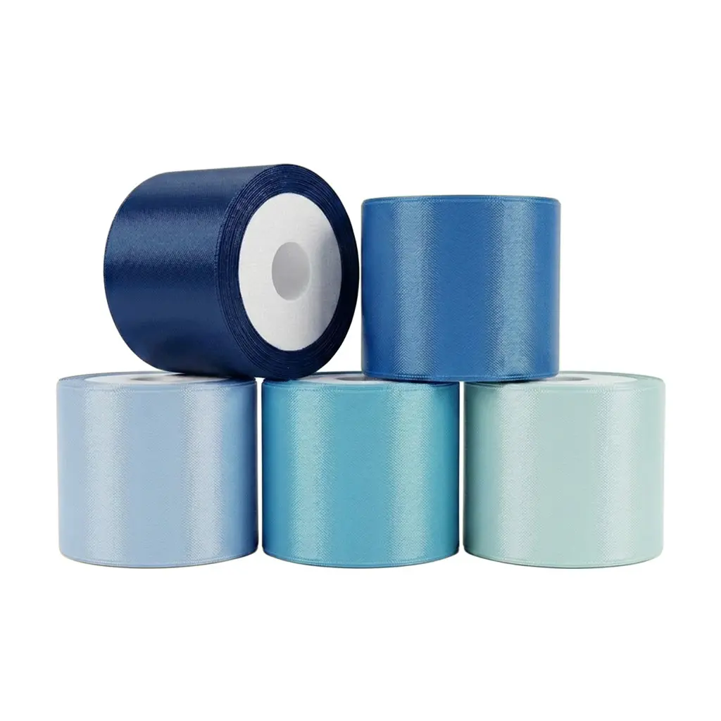 Multi-Color 1.5 Inch Wide 5 Rolls Shiny Satin Ribbon, Total Length 1789.37inch, Decorative Craft Ribbon for Gift Wrapping, Wedding Invitations, Hair Accessories