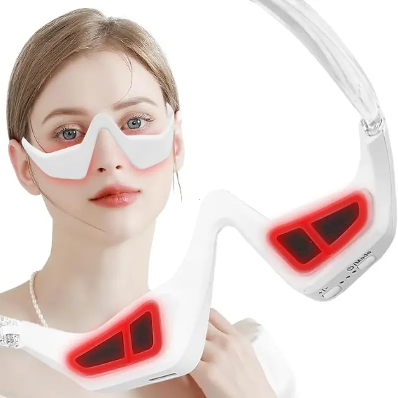 3D Eye Therapy Device with Massage, Light Therapy for Puffiness, Dark Circles, Fatigue, USB Rechargeable, Ideal Gift for Men and Women