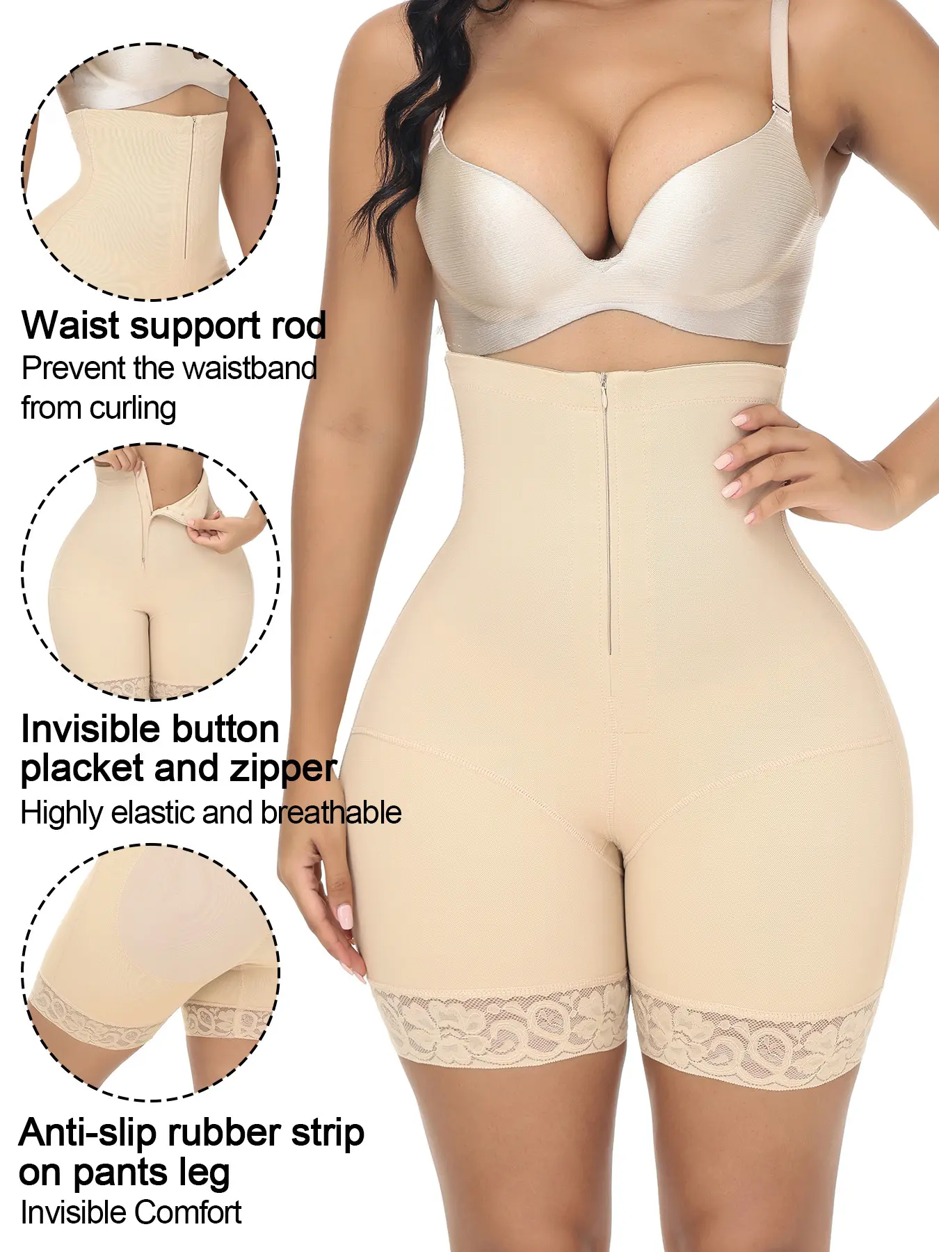 Women High Waist Seamless Smooth Shapewear Pants, S-5xl, Slimming Belly Control Belt, Bodycon Pant, Tight Abdominal Binding, Butt Lifting Design, & Skin Tone