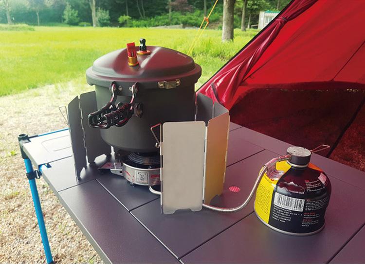 Outdoor aluminum alloy windshield burner stove windshield folding portable 9-piece mini picnic camping equipment