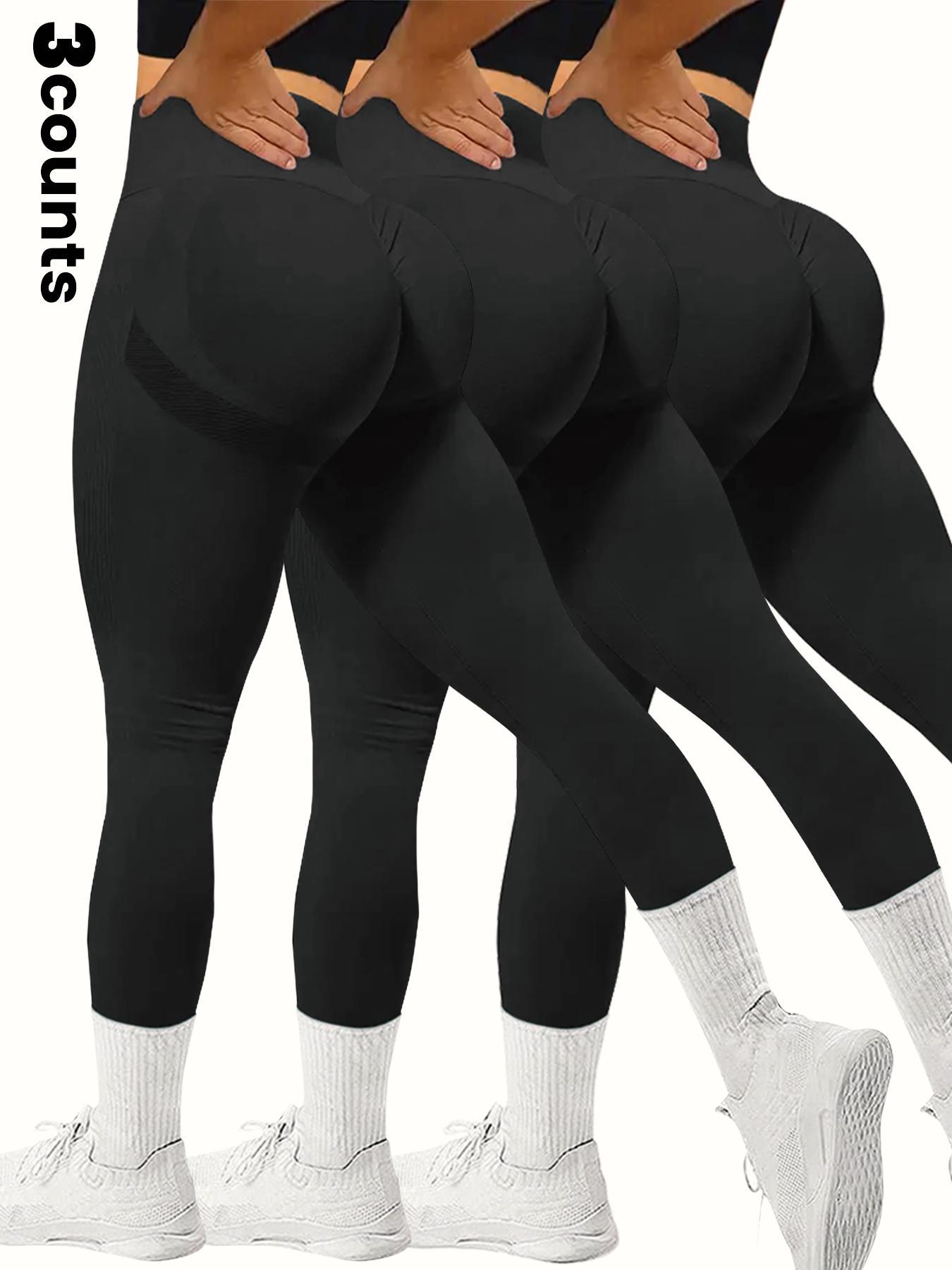 Women's Solid High Waist Sports Leggings, Tight-fitting Comfy Breathable Skinny Pants for Yoga Gym Workout Running, Ladies Sportswear for All Seasons, Skinny Yoga Bottoms