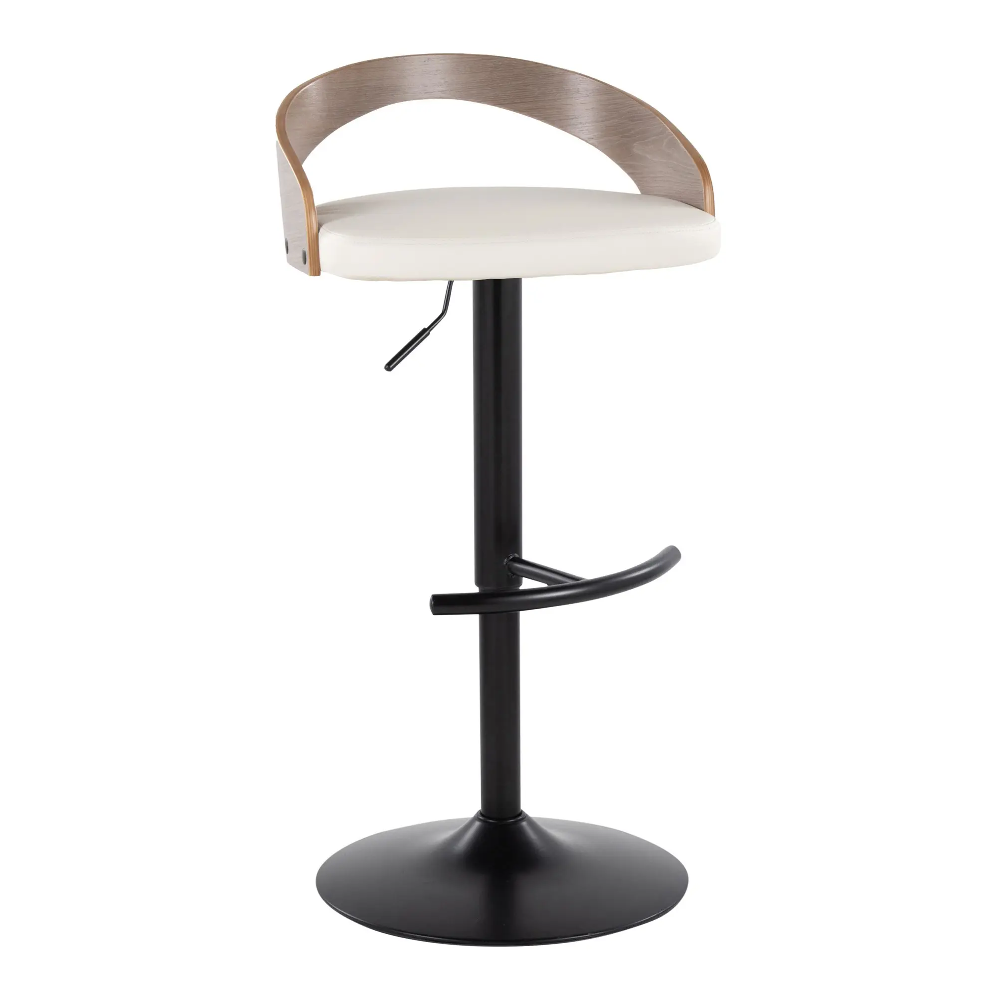 Nokaa Adjustable Barstool for Kitchen Counter Island, Height Adjustable Bar Chair with Footrest, Modern upholstered Bar Stool for Home Bar, Dining Room, Living Room, Indoor Seating, 1-Pack