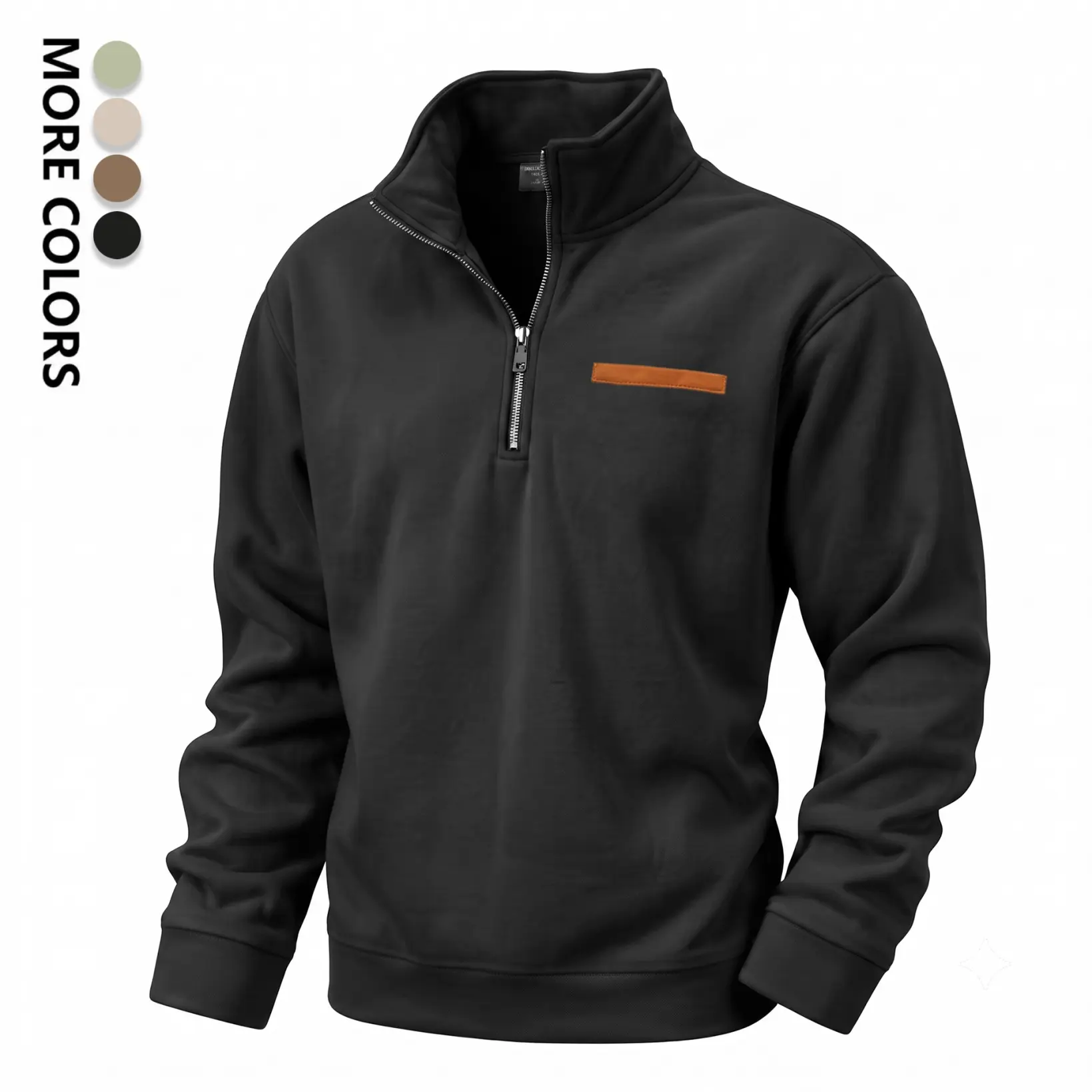 Men's Fleece Lined Quarter Zip Pullover Sweatshirt, Warm Stand Collar Long Sleeve Casual Hoodie Jacket, Soft Sherpa Interior Winter Tops for Daily Wear, Outdoor, Travel and Streetwear