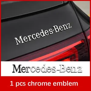1pcs Electroplated Silver Mercedes-Benz Rear Trunk Emblem, Customizable Letter Sticker for Mercedes-Benz, Stylish C class E class A class w204 w177 w222 Car Accessories