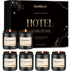 Hotel Scented Candles Set, 6 Pack Candles for Home Scented, Luxury Aromatherapy Jar Candle Gifts for Men &, Natural Soy Wax Long Lasting Candle Kit for Fathers Day, Birthday, Anniversary