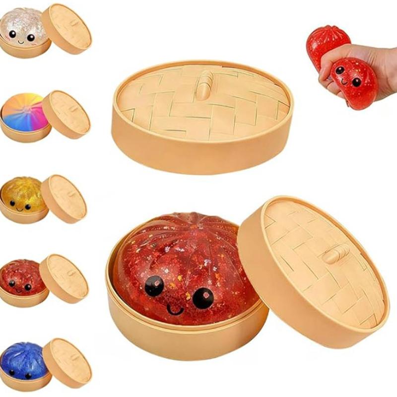 Expressive Big Dumpling Squishy - Blind Box,  Fidget Toy, Soft TPR Material, Stress Relief, Unboxing Surprise,rare squishy Random Style per Pack.Valentine's Day and Easter gifts, suitable for children to exchange gifts